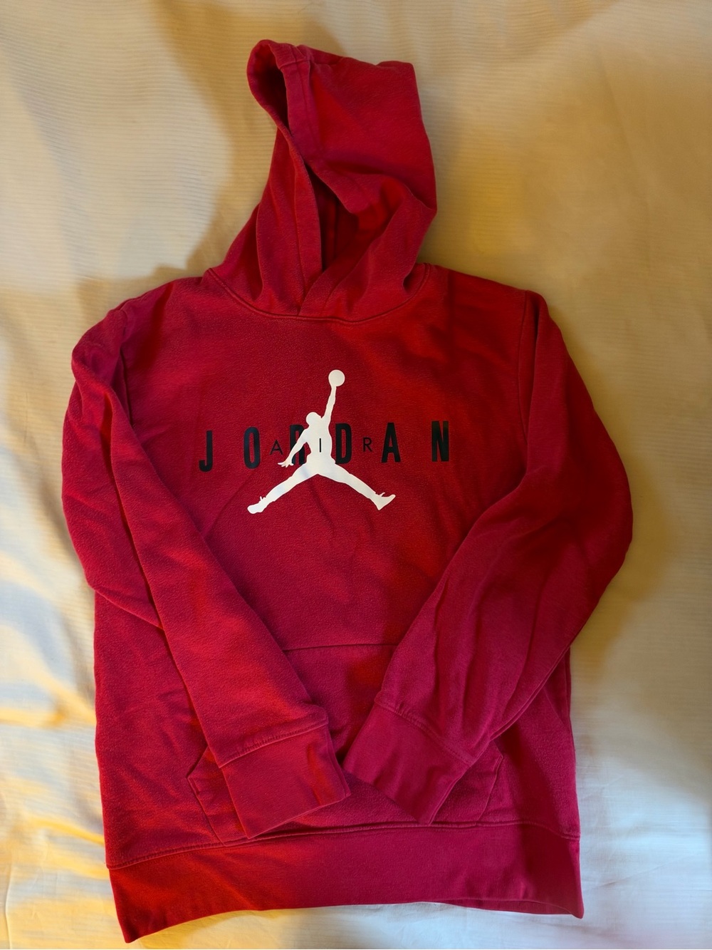 Jordan Red Pullover Hoodie with White Jumpman Logo